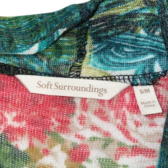 Soft Surroundings Women's Wearable Art Boho Hippie Open Cardigan Long Vest - Picture 3 of 8